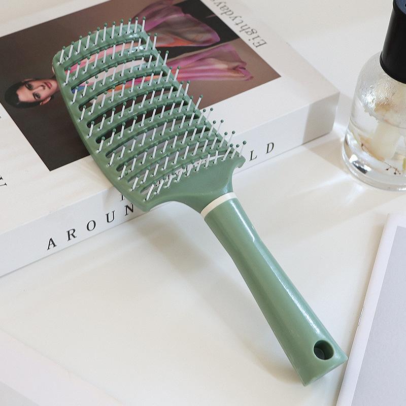 Black and Gold Anti-Static Hair Brush Set with Massage Function for Curly Hair Care