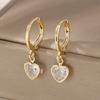Colorful Heart Crystal Ear Cuffs Sweet Edgy Stackable Earrings for Everyday Layering PD1357