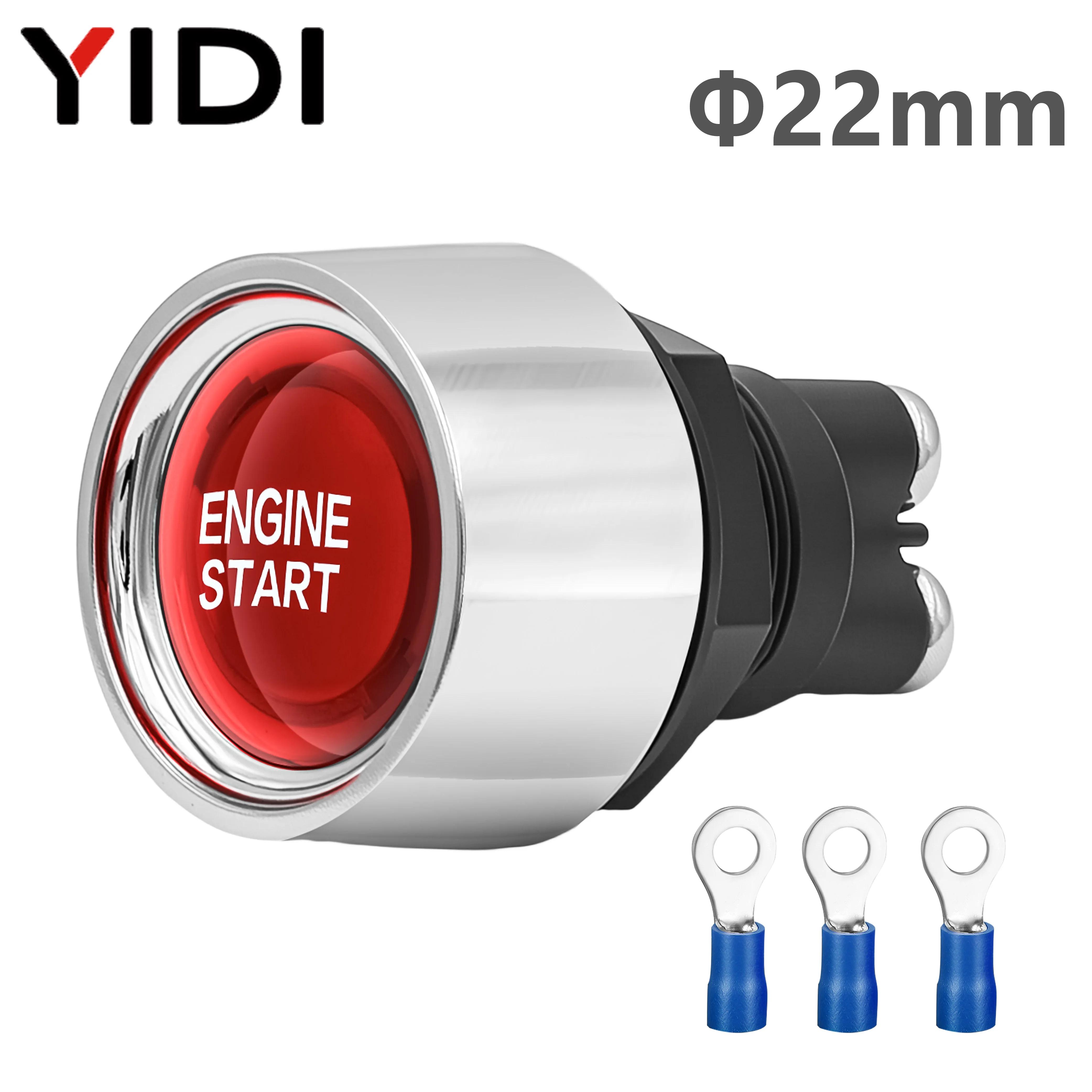 22mm 12V 50A Auto Car Truck Engine Keyless Start Switch Security Electric Momentary Push Button On Off Ignition Starter Switch