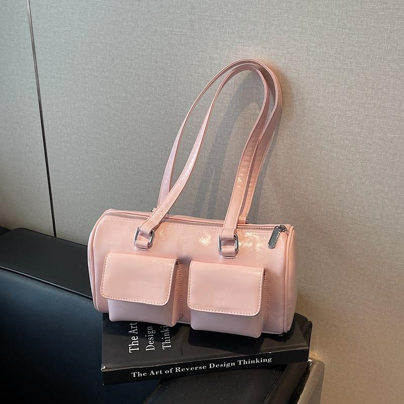 Simple Bowling Bag Women's New Fashion Texture Shoulder Bag Versatile Commuter Hand Pillow Bag