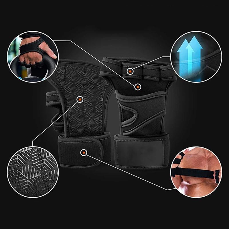 Men Women Gym Gloves Fitness Weight Lifting Wristband Shockproof Gloves Body Building Training Sports Exercise Cycling