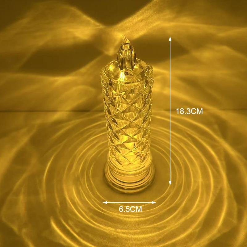 Led Candle Light Rose Pattern Projection Simulation Flameless Candle Lamp For Home Birthday Wedding Party Decoration