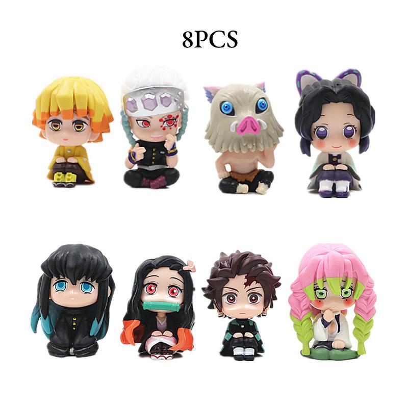 

Истребитель демонов 8 шт. Тандзиро Нэдзуко Зеницу Иноске ПВХ фигурки Модель Набор Подарок Фанат