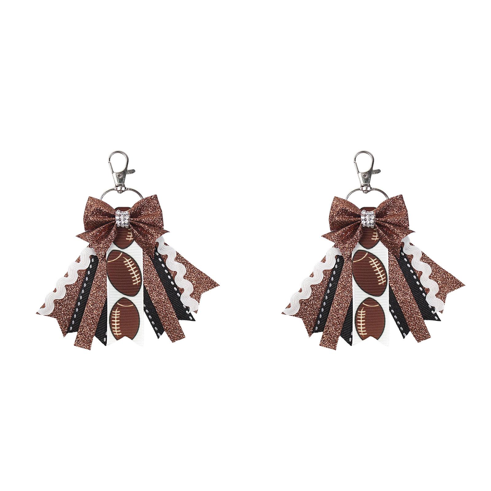 

2 шт. большой блестящий футбольный баскетбольный брелок с бантами для ключей спортивный брелок с леопардовым принтом для сумки T6