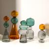 European Style Minimalist Colored Glass Double-layer Transparent Vase Creative Desktop Hydroponic Vase Home Decoration