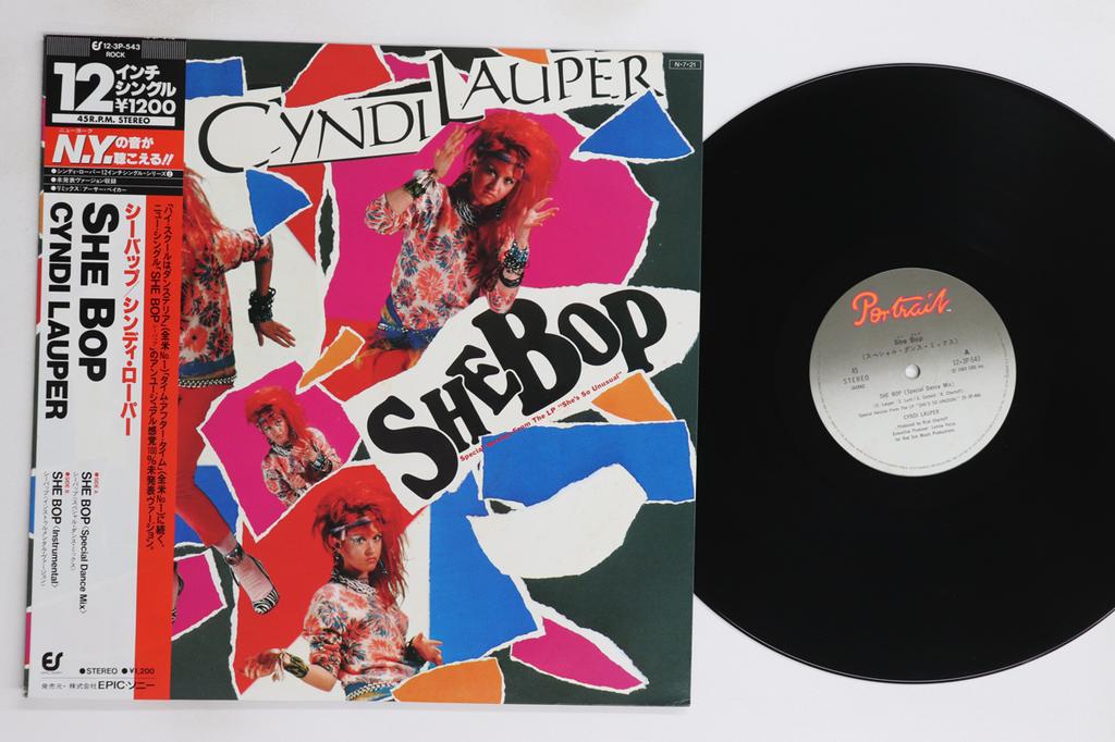 12inch Record CYNDI LAUPER - She Bop (Special Dance Mix)(Instrum 123P543 PORTRAIT 1983 Japan Obi Pop Used