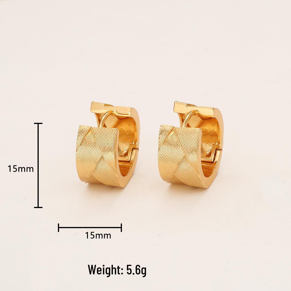 High-End Minimalist Gold-Plated C-Shaped Hoop Earrings for Women