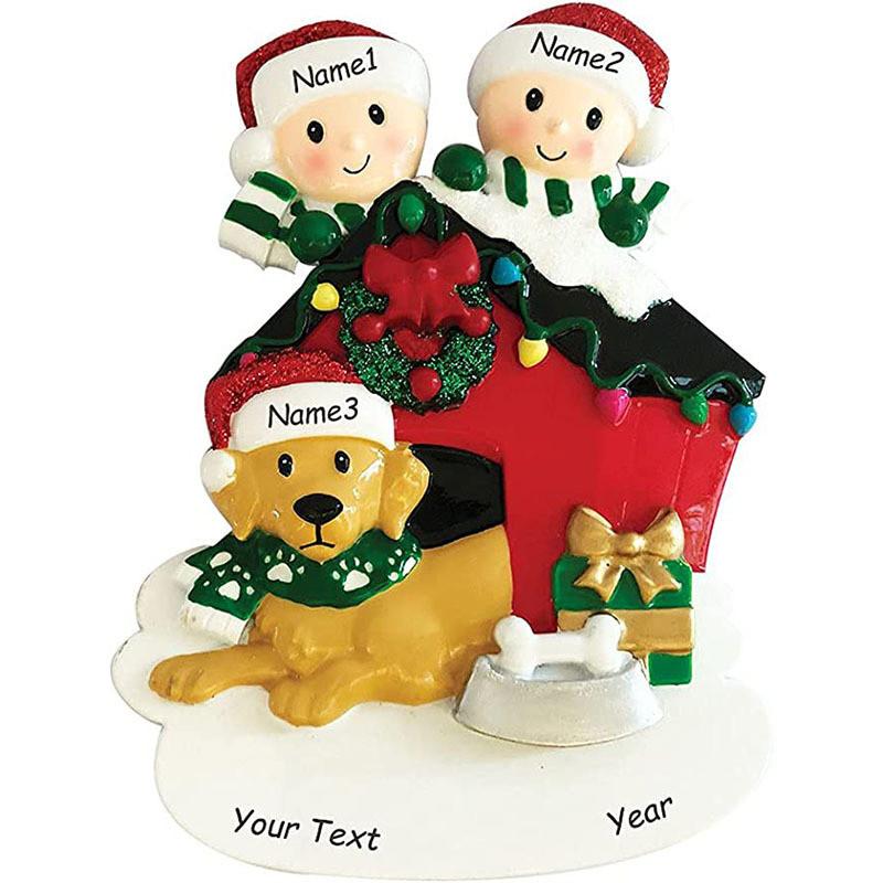

Family And Elegant Pet Dog Christmas Tree Decorations In Vibrant Resin Colorful 2Person Resin