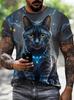 Funny Cat Graphic T-shirts For Men Women 3D Print Short Sleeve Tee Oversized Streetwear T Shirt Casual Summer Men's Clothing