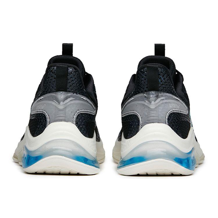 Anta Elastic Gel Shock Absorption Low Top Running Shoes Men sneakers Black Blue 112215501-4
