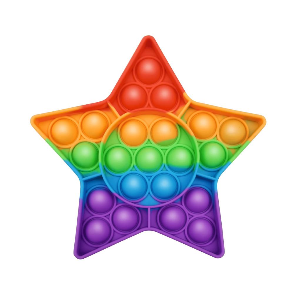 Innovatives 12cm Regenbogen Silikon Sensorisches Blasen Spielzeug Für Kinder Mit Bunten Formen