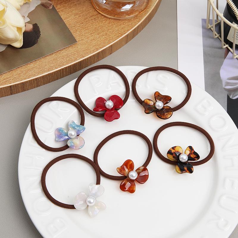 Französische Retro Elegante Acetat Blume Haargummi