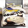 Juego de Cama de Dibujos Animados Anime Haikyuu Estampado 3D Voleibol Chicos Juego de Funda Nórdica Individual Doble Lujo Ropa de Cama para Niños Adolescentes Regalo