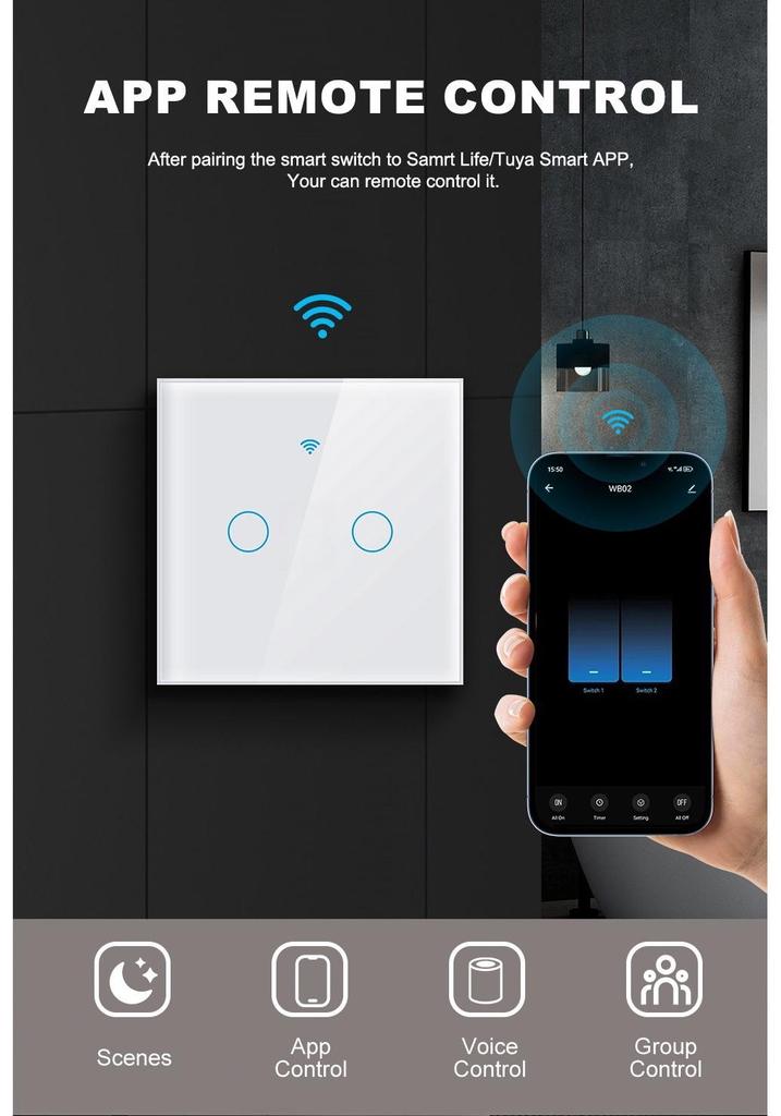 Graffiti Smart WiFi Wall Switch with App & Alexa Voice Control