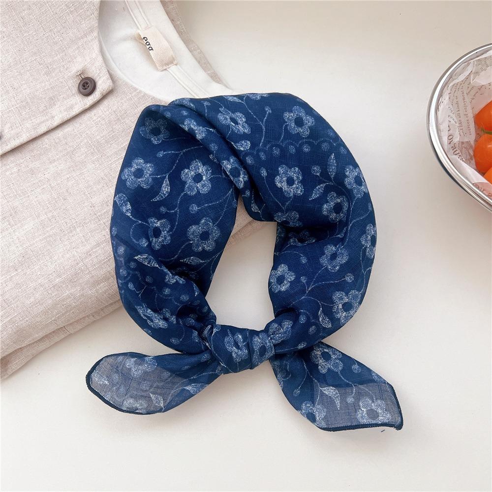 Floral Small Square Scarf Cashew Square Handkerchief Elegant Printed Silk Scarf  Scarf Accessories Style 24