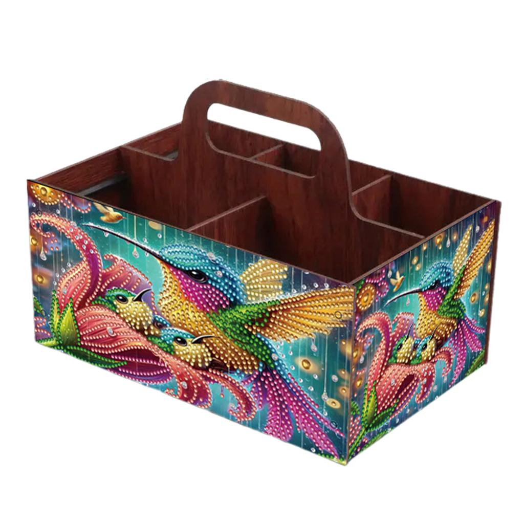 Diamond Painting Wooden Storage Box Handmade Jewelry Box Kits Storage Holder Case for Adult Birthday Presents Craft Kit