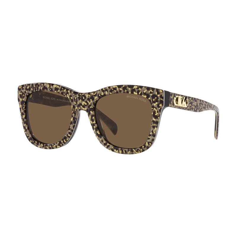 MICHAEL KORS Temple Logo Oval Sunglasses Women s Brown