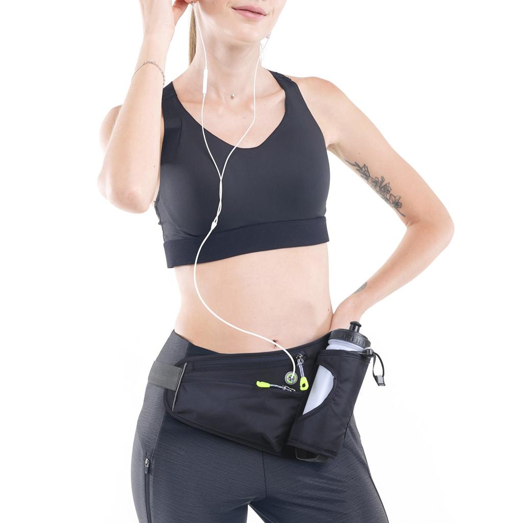 Sports Hydration Belt Bag Running Belt Waist Pack Bum Bag with Water Bottle Holder for Men Women Running Cycle Hiking Walking