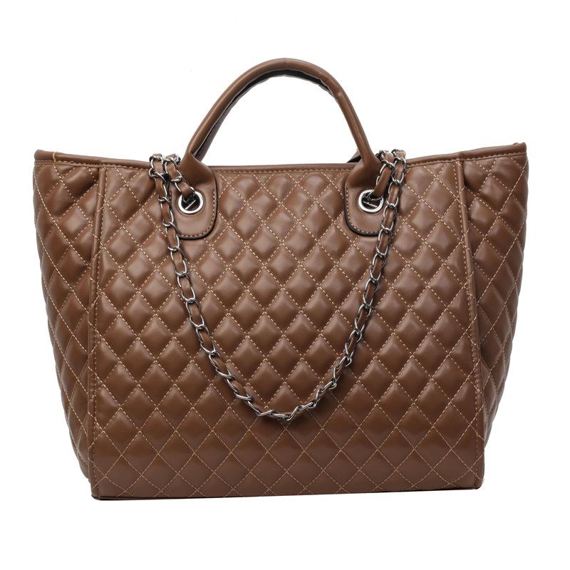 Rhombus chain handbag 2025 new women's bag trendy versatile large-capacity single shoulder fashionable portable commuter tote bag