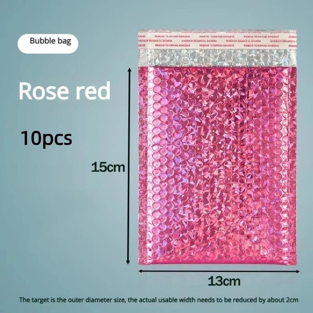 10pcs Holographic Shipping Bags Self-Sealing Foam Bag Portable Bubble Mailers Bag For Business