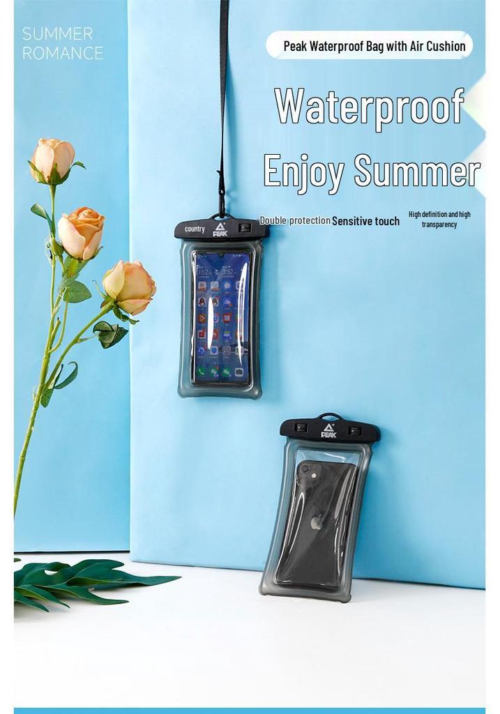 Transparent Waterproof PVC Phone Bag with Touchscreen and Floating Sand Design for Diving and Photo Taking