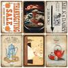 Vintage Metal Sign 6pcs Fast Food Wall Art Plate Zone Plaque Great Food  Pub Bar Home Decoration Best Homemade Poster