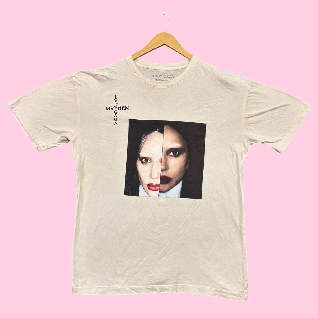 Lady Gaga Mayhem Split Face Album Synth-Pop Tee XL