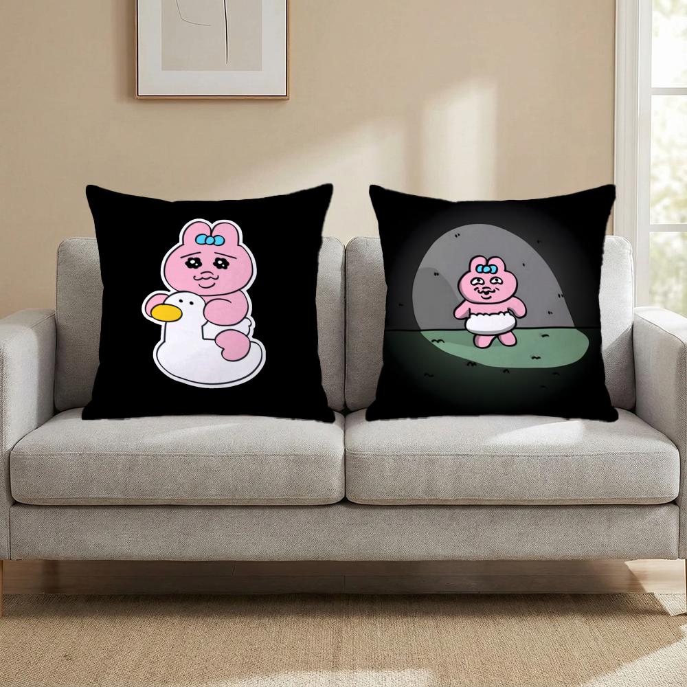 Kawaii O-Opanchu Usag Cushion Cover Multi-Scene Pillow Cover for Home & Car - Reversible, Soft & Durable for Daily Use
