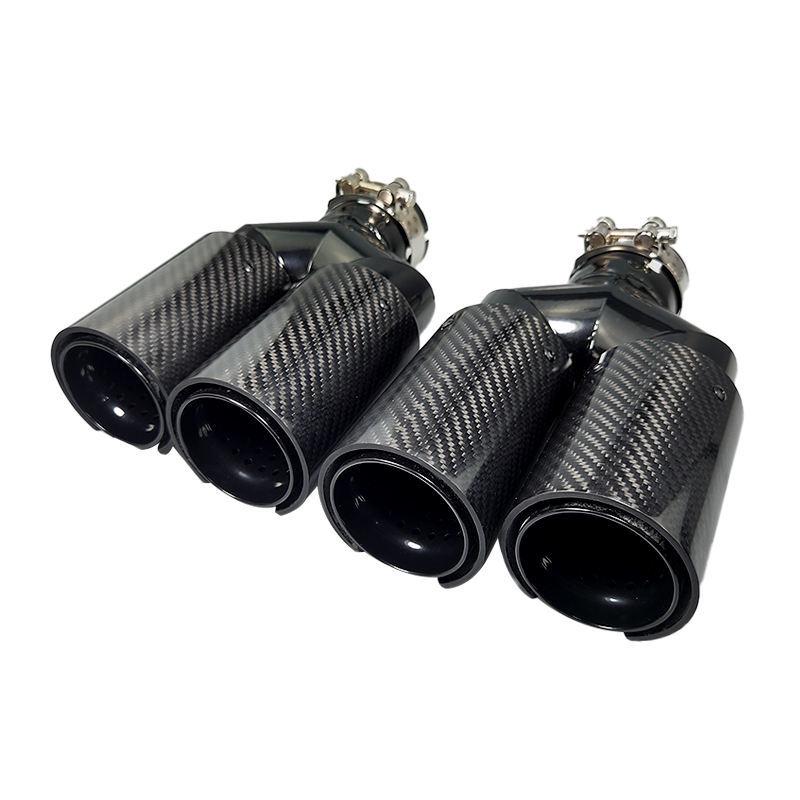 

BMW Performance Exhaust Pipe - 80mm Stainless Steel Carbon Fiber Tailpipe. Exhaust Pipe