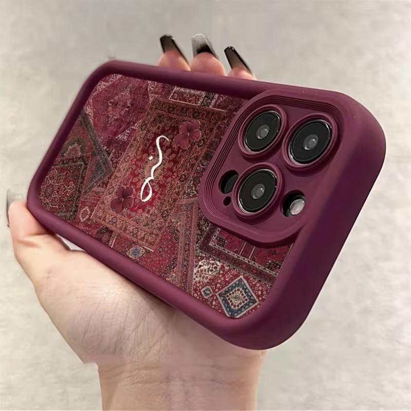 Phone Case for Huawei P50 Honor X7d X9d 400 300 X6B 200 X8A  X8C X9b 90 Magic8 Magic7 X9c Smart Lite Pro 4G 5G Red Floral Carpet