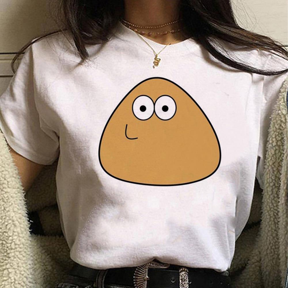 Pou Tee women streetwear manga harajuku tshirt girl comic anime clothes