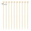 Bite-sized Snack Picks 100/200Pcs Wooden Ball Toothpicks Long Cocktail Appetizers No Residue Baking Garnish Skewers with Sturdy Polished Heads