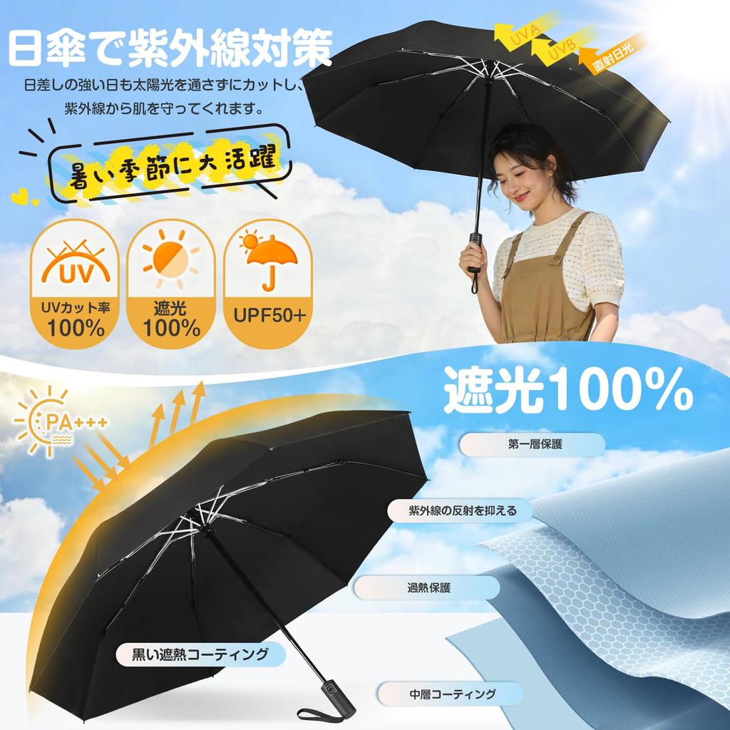 Folding Parasol New Automatic Opening and UV Protection Rain Complete Sun and Heat Sunburn Large with Storage Day Day Gift Umbrella, [2026 Model,