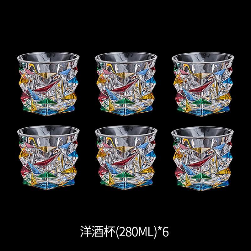 Premium Crystal Glass Whiskey Tumbler Set With Gold Trim Brandy Spirits Glasses 6-Piece Or 2-Piece Decanter