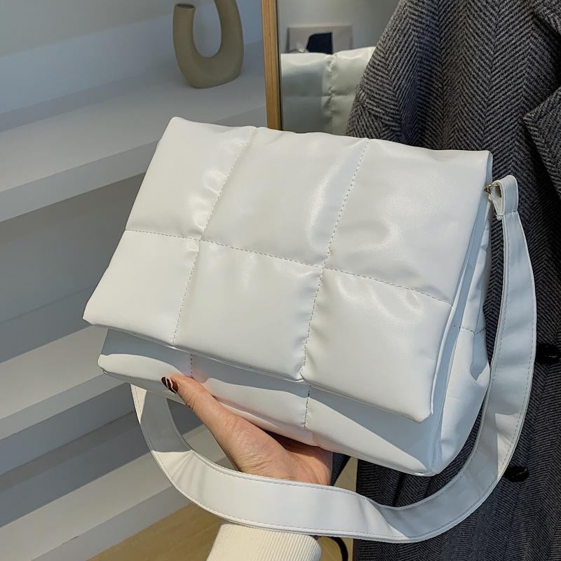 Yogodlns Vintage haftowana torba na ramię w kratę kobieca miękka skórzana torba Crossbody torba z klapką designerska torebka pod pachami