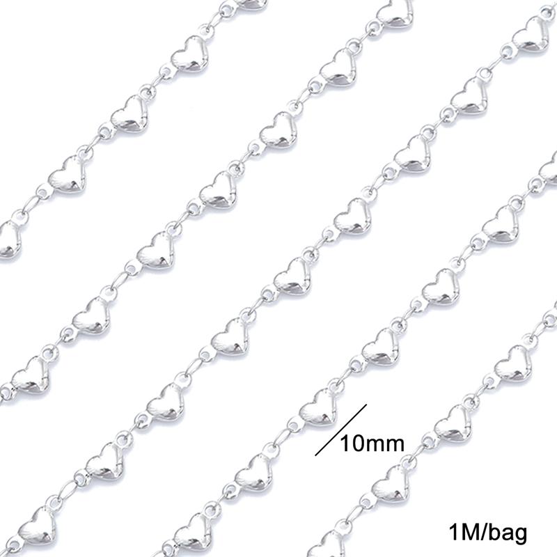 

1 м/пакет, ювелирная цепочка из нержавеющей стали, кубинская цепочка в форме сердца, базовая цепочка в стиле панк для ожерелья, браслета, DIY ювелирных изделий, фурнитура для изготовления ювелирных изделий style 06