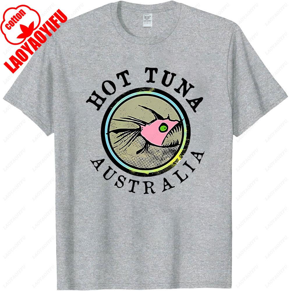Horký výprodej Pánské tričko s potiskem tuňáka z Austrálie Posilovny Fitness Ležérní Móda Volné Prodyšné tričko Streetwear Hipster Kreslené Pánské tričko