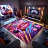 1PC Custom Name Lip Art Glitter Makeup Theme Floor Mat Ideal for Living Room, Game Rooms, Office, Bedroom,Floor Mat Playful Design