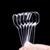 500 Pcs Mini Ice Cream Spoon Plastic Disposable Wood Dessert Scoop Western Wedding Party Tableware Kitchen Accessories Tool