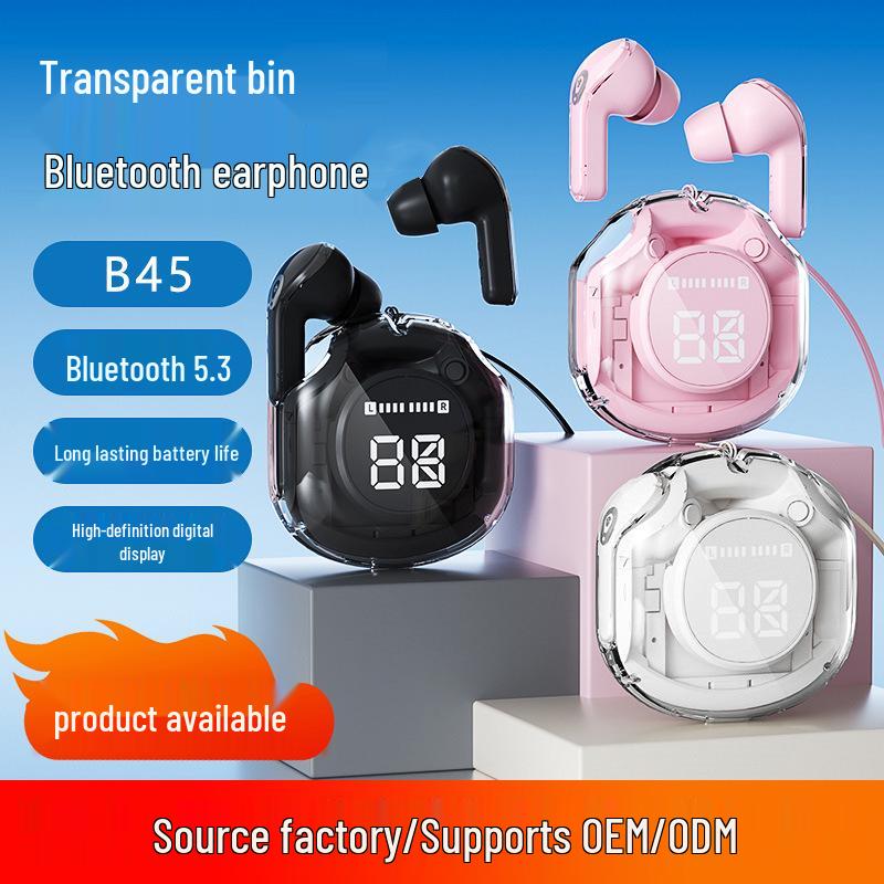 2023 Noise-Cancelling TWS Bluetooth Earbuds with HD Display for Gaming