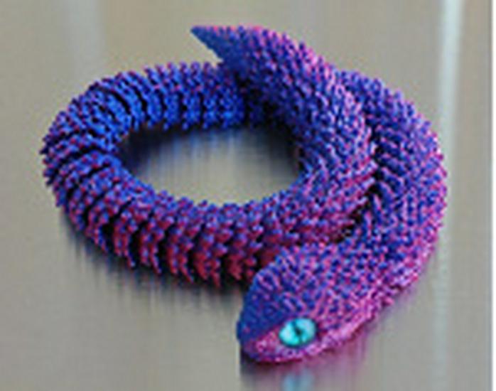3D Printed Movable Snake Joint Viper - Desktop Ornament, Children s Toy, Decorative Craft Figure.