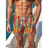 Fashionable Comfortable Plus Size Drawstring Loose Colorful Creative 3D Shorts Men Summer Leisure Holiday Cool Daily Versatile Shorts