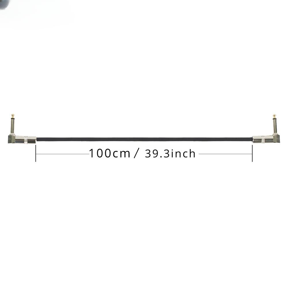 100 ס"מ אורך גיטרה אפקטים מחבר כבל פדלים 6.35 מ"מ תיבת חשמלית בס הפחתת רעש כבל מיגון רמקול אודיו