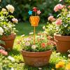 Metal Garden Stake Watering Pot Shape Bee Butterfly Cow Bunny Flowers