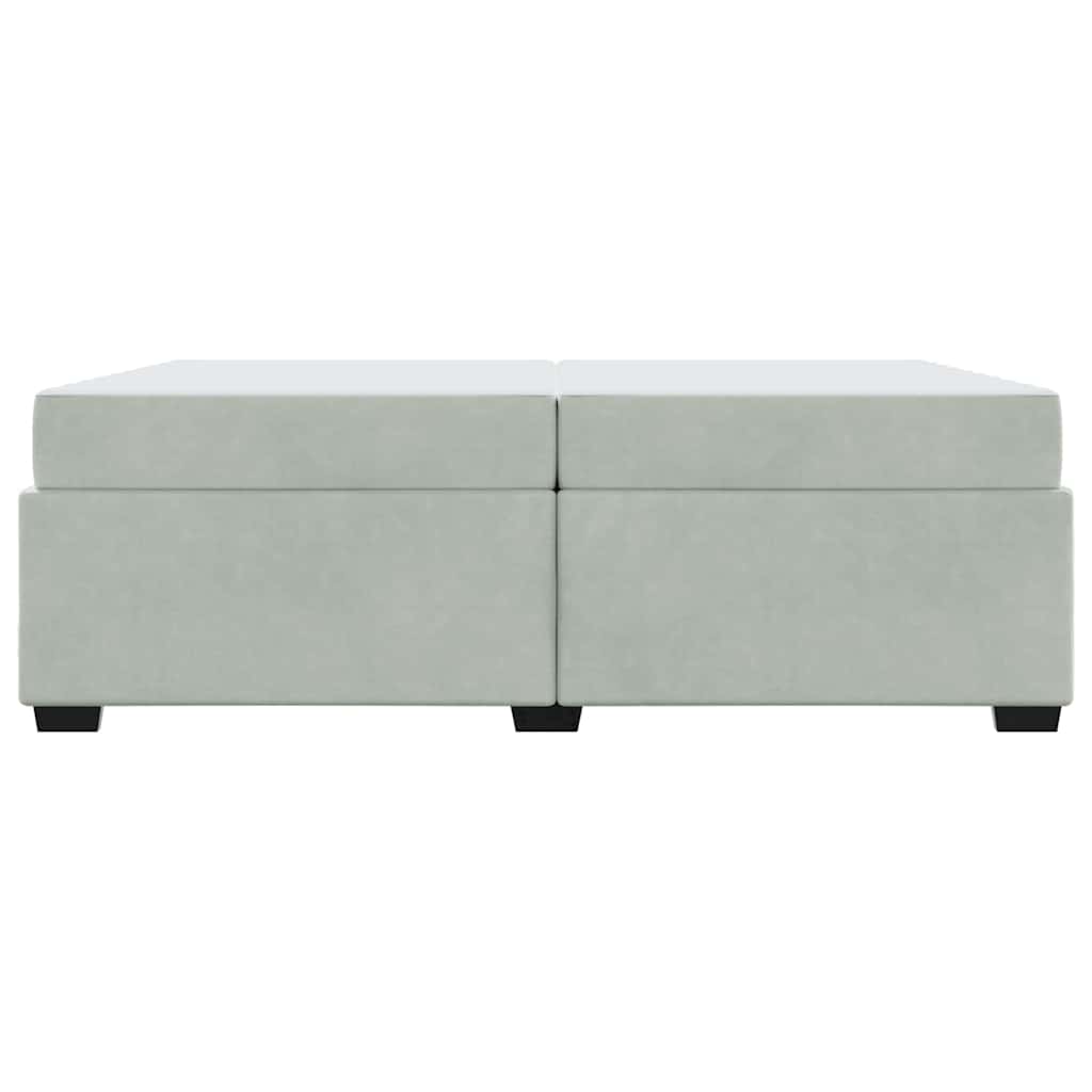 Upholstered Bed Frame with Mattress Light Grey 200 X 200 Cm Fabric