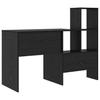 Desk with Shelf Black Oak Effect 100 X 40 X 90 Cm