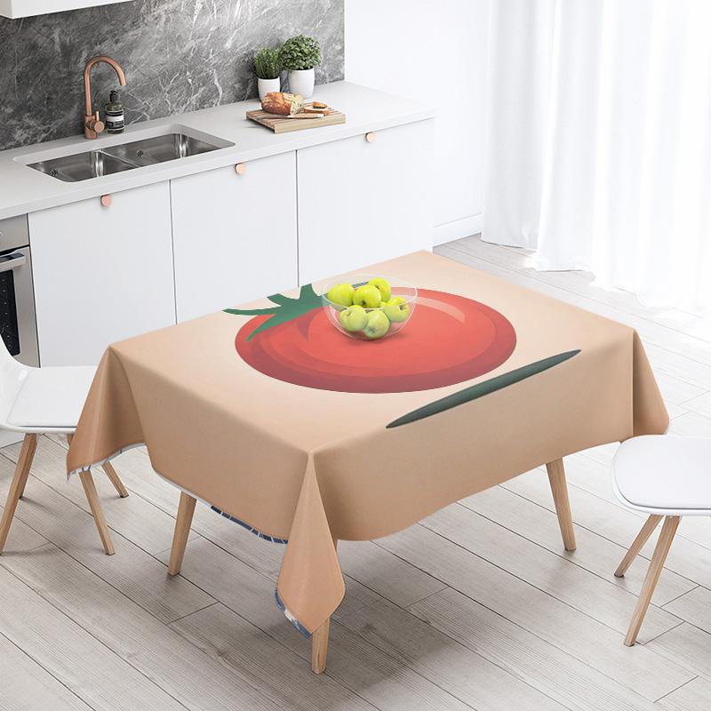 Food Theme Tablecloth Waterproof and Oil-proof Tablecloth Nordic Style Kitchen Tablecloth Modern Home Decoration