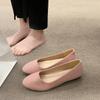 Suede Single Shoes Women's Flat Bottom Solid Color Pointed Low Heel Lazy Versatile Pregnant Women's Ladyshoes Cloth Shoes Large Size Women's Shoes