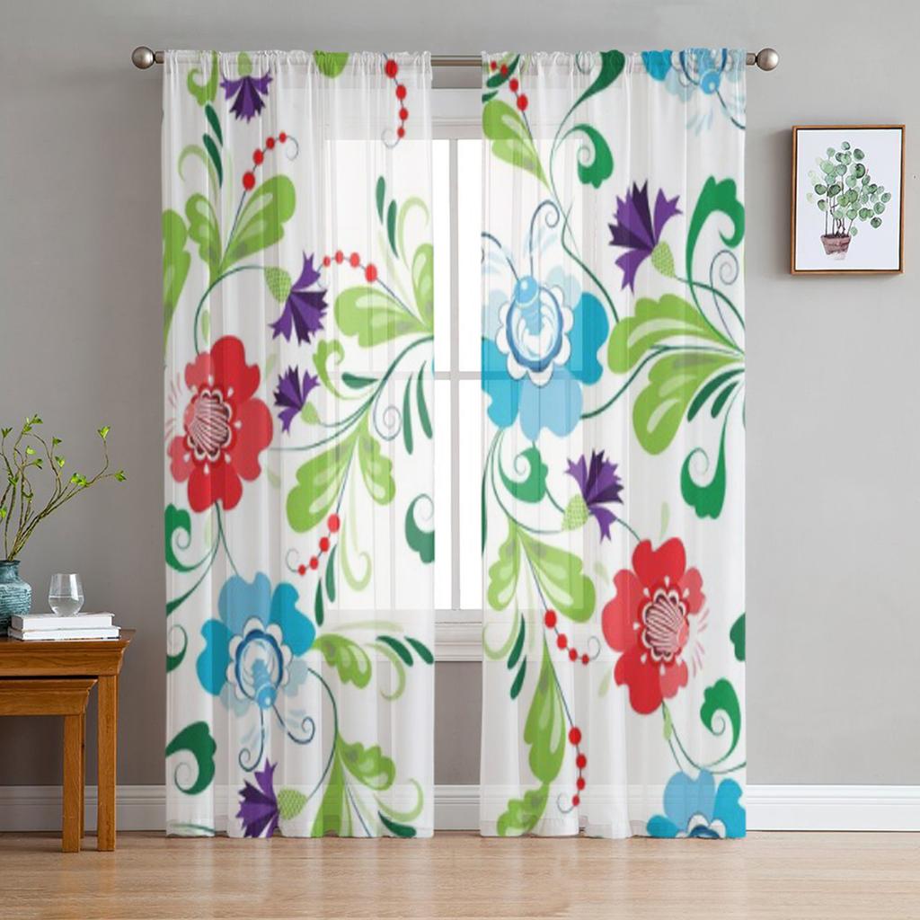 Abstrakte Blumen Blume Sheer Vorhang Für Wohnzimmer Schlafzimmer Voile Vorhänge Für Fenster Organza Vorhänge Party Tüll Vorhänge