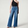 Wide Leg Jeans for Women Seamed Front Wide Leg Jeans Solid Color Casual Fashion Trousers